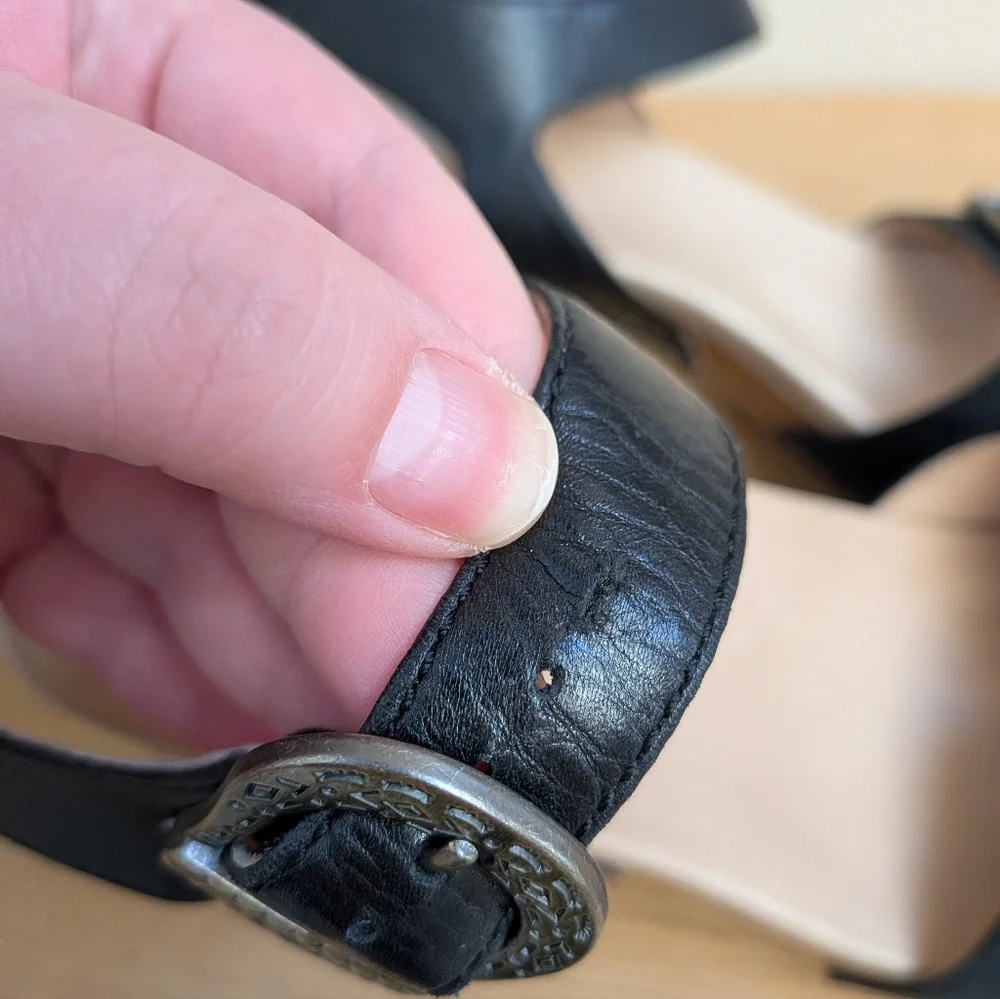 Dansko Anna Black Leather Western Heeled Comfort Sandals Size 39 (8.5 - 9) - Picture 12 of 14